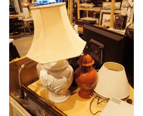 Group of ceramic based table lamps of various sizes.  Not available for in-house P&amp;P, contact Paul O'Hea at Mailboxes on 