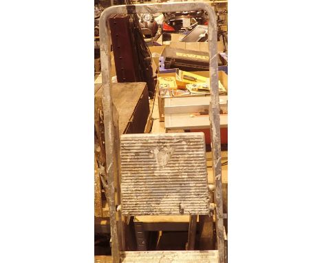 Set of four step aluminium decorative ladder. Not available for in-house P&amp;P, contact Paul O'Hea at Mailboxes on 01925 65