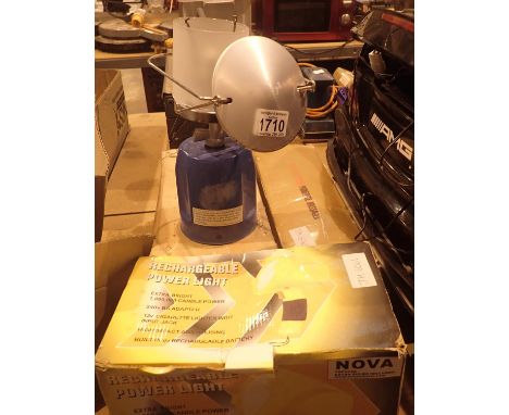 Boxed rechargeable power light, a Gaz lantern and a massager. Not available for in-house P&amp;P, contact Paul O'Hea at Mailb