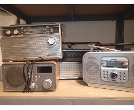 Vintage Grundig and VEF206 portable radios with Goodman's DAB radio and others. Not available for in-house P&amp;P, contact P