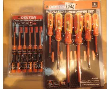 Two new sets of insulated screwdrivers. P&amp;P Group 1 (£14+VAT for the first lot and £1+VAT for subsequent lots) 