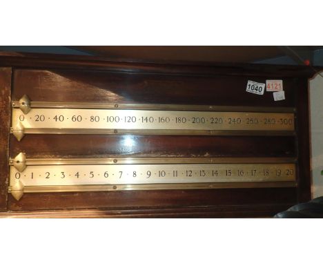 Wooden Burroughs and Watts vintage wall snooker scoreboard, 69 x 32 cm. Not available for in-house P&amp;P, contact Paul O'He