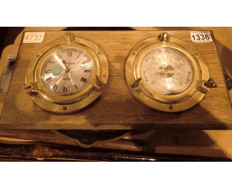 Cast iron grill pan and a wall mounted clock and barometer. Not available for in-house P&amp;P, contact Paul O'Hea at Mailbox