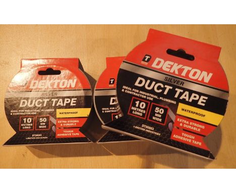 Three new rolls of 50 x 10, duct tape. P&amp;P Group 1 (£14+VAT for the first lot and £1+VAT for subsequent lots) 