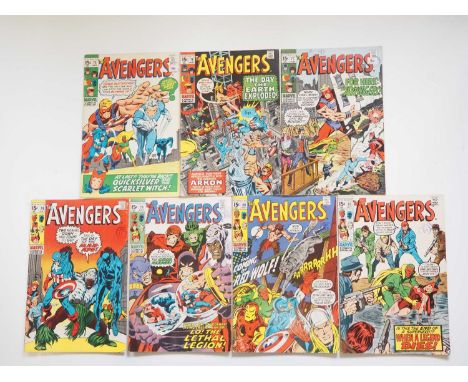 AVENGERS #75, 76, 77, 78, 79, 80, 81 (7 in Lot) - (1970 - MARVEL) - Includes the first appearances of Arkon & Red Wolf, the f