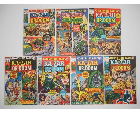 ASTONISHING TALES #1, 2, 3, 4, 5, 6, 7 (7 in Lot) - (1970/1971 - MARVEL - US & UK Price Variant) - Includes the battle betwee
