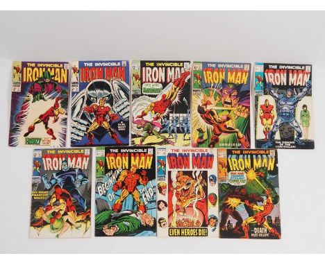 IRON MAN #5, 8, 10, 11, 12, 14, 17, 18, 22 (9 in Lot) - (1968/1970 - MARVEL - US & UK Price Variant) - Includes the first app