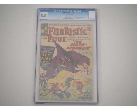 FANTASTIC FOUR #21 - (1963 - MARVEL) - GRADED 8.0 (VFN) by CGC - The first appearance of Hate-Monger + First crossover by Sgt