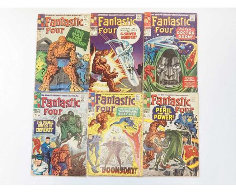 FANTASTIC FOUR #51, 55, 57, 58, 59, 60 (6 in Lot) - (1966/1967 - MARVEL - US &amp; UK Price Variant) - Includes the introduct
