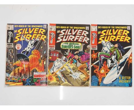SILVER SURFER #8, 9, 11 (3 in Lot) - (1969 - MARVEL - US & UK Price Variant) - Includes the third appearance of Mephisto + th