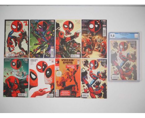 SPIDER-MAN/DEADPOOL #1, 2, 3, 4, 5, 6, 7, 8(x2 - 1 copy raw + 1 copy graded 9.8 by CGC) (9 in Lot) - (2016 - MARVEL) - Includ