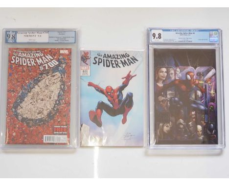 AMAZING SPIDER-MAN #700, 800 & 900 (3 in Lot) - (2013/2022 - MARVEL) - Issue #700 has been Graded 9.8 (White Pages) by PGX an