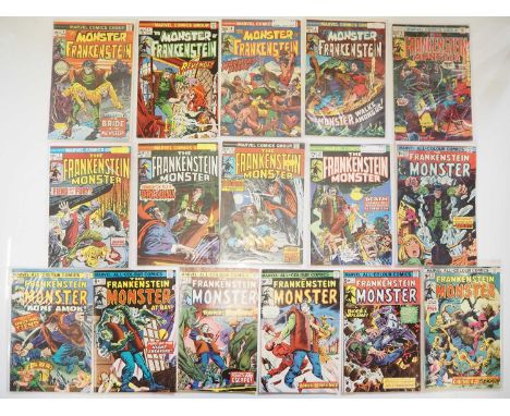 THE MONSTER OF FRANKENSTEIN #2-10, 12-18 (16 in Lot) - (1973/1975 - MARVEL) - An almost unbroken run of the remaining issues 