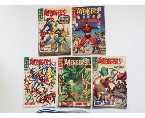 AVENGERS #42, 43, 44, 45, 46 (5 in Lot) - (1967 - MARVEL - US & UK Price Variant) - Includes the first appearances of the Red