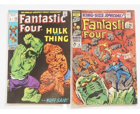 FANTASTIC FOUR #112 & ANNUAL #6 (2 in Lot) - (1968/1971 - MARVEL - US & UK Price Variant) - Includes the iconic Hulk vs Thing