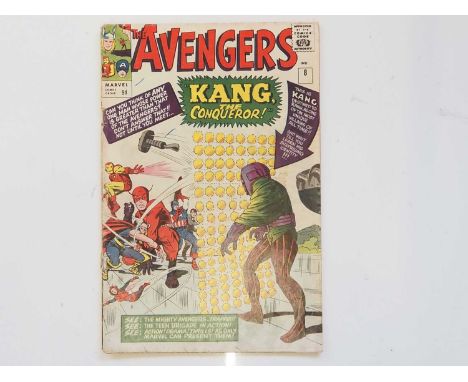 AVENGERS #8 (1964 - MARVEL - UK Price Variant) - The first appearance of Kang the Conqueror, who made his debut in the Loki T