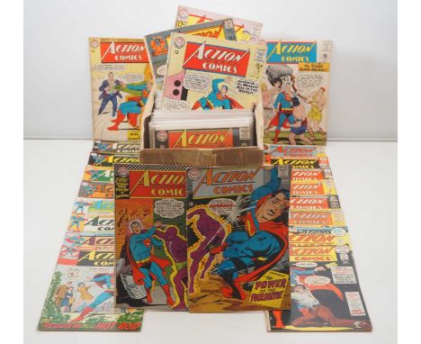 ACTION COMICS #293, 312, 320, 321, 323-325, 328, 329, 335, 337, 338, 340, 343-345, 353, 356, 357, 359, 361-368, 370, 371, 373