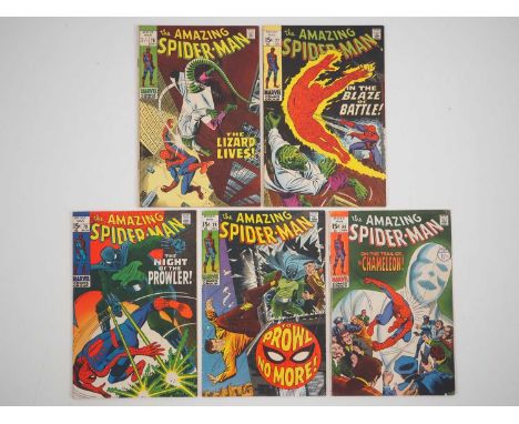 AMAZING SPIDER-MAN #76, 77, 78, 79, 80 (5 in Lot) - (1969/1970 - MARVEL - US &amp; UK Price Variant) - Includes the first and