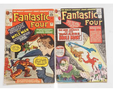 FANTASTIC FOUR #22 & 31 (2 in Lot) - (1964 - MARVEL - UK Price Variant) - Includes the second appearance of Mole Man & the fi