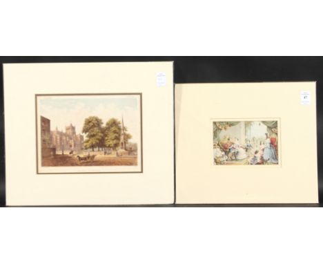 A BAXTER COLOUR PRINT "THE Royal Family at Windsor" and "Bristol Cathedral". Both unframed.
