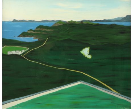 Ruari Rodgers, Irish (b. 1956) "Tor-Mor from Light House," Tory Island Landscape towards the Sea, O.O.B., depicting vast land