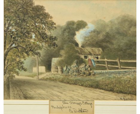R. Sinclair, 20th Century Irish School  "Tim Tooneys Cottage, Poulaphouca, Co. Wicklow," watercolour,&nbsp;signed&nbsp; and d