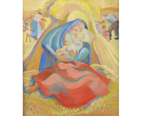 Fr. Jack P.Hanlon (1913-1968)&nbsp;   Madonna and Child&nbsp;&nbsp; c. 1955, O.O.C., 48cms x 41cms (19” x 16 ¼”).&nbsp; (1)  