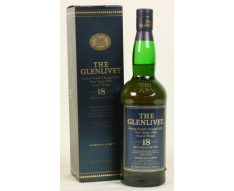 Whiskey:&nbsp; "The Glenlivet - George Smith's Original 1824 Pure Single Malt Scotch Whiskey - aged 18 years," loose wrapping