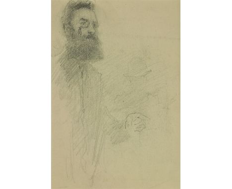 John Butler Yeats, RHA (1839-1922)  "Sketch of George Russell (AE)" pencil, depicting a Gentleman with long beard and pence n