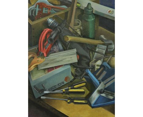 R.J. Nolan, Irish 21st Century  "The Tool Shed," O.O.C., approx. 61cms x 46cms (24" x 18")&nbsp;signed&nbsp; and dated lower 