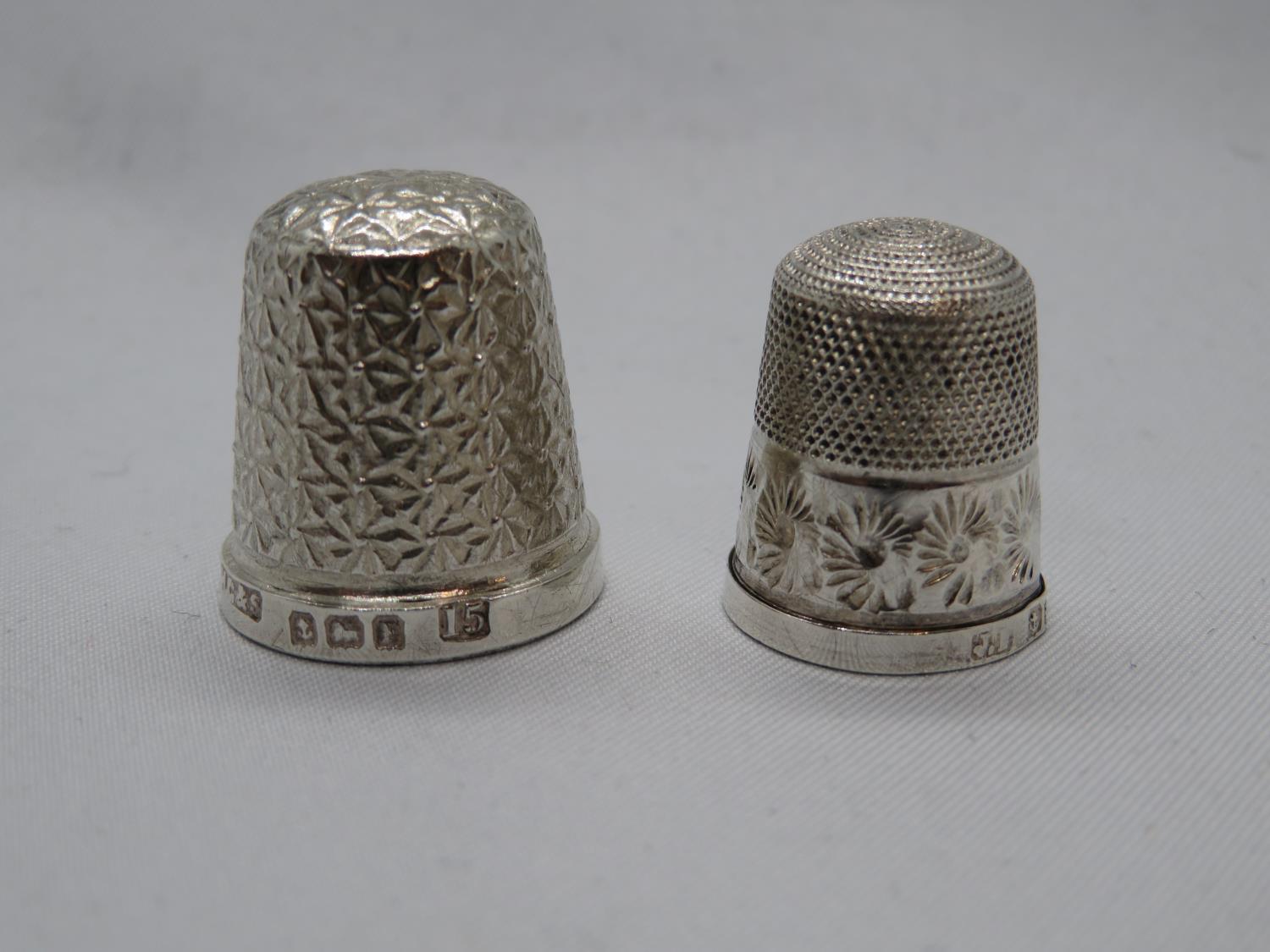 2x antique silver thimbles rare child's size 1x by James Fenton