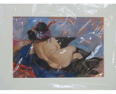 DENNIS SPICER, OIL ON PANEL DEPICTING SUE LEE, APPROXIMATELY 23cm x 30cm 