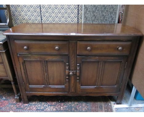 ERCOL STYLE DARK OAK SIDEBOARD 