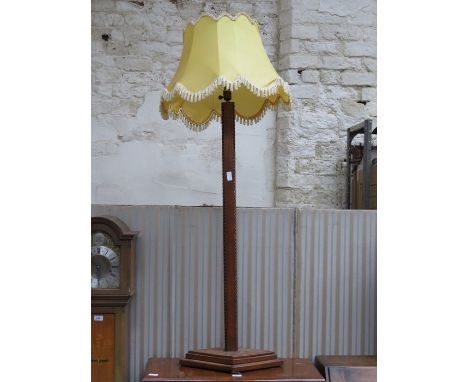 ART DECO STYLE OAK STANDARD LAMP 