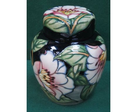 MOORCROFT 'CHATSWORTH ROSE' LIMITED EDITION CERAMIC GINGER JAR, SIGNED BY PHILIP GIBSON, No. 62/300, APPROXIMATELY 16cm HIGH 