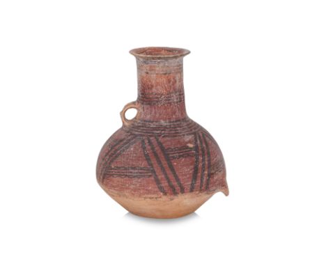 A NEOLITHIC PAINTED POTTERY JUG
Yangshao culture, Machang phase, earthenware with rounded body, tall upright neck and flared 