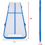 3M INFLATABLE TUMBLING MAT GYMNASTIC & YOGA MAT WITH ELECTRIC AIR PUMP 10CM