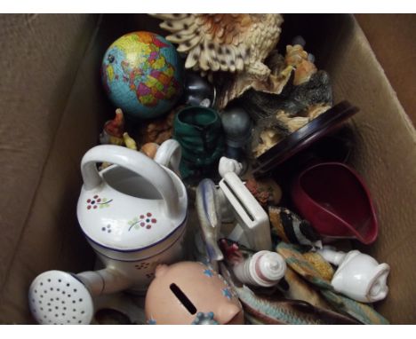 Assorted ceramics to include a desk globe 