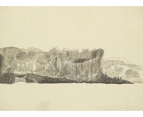 Geologie - - Margaret u. Spencer Joshua Alwyne Compton. Isle of Staffa. Sammlung von 10 Original-Federzeichnungen und einer O
