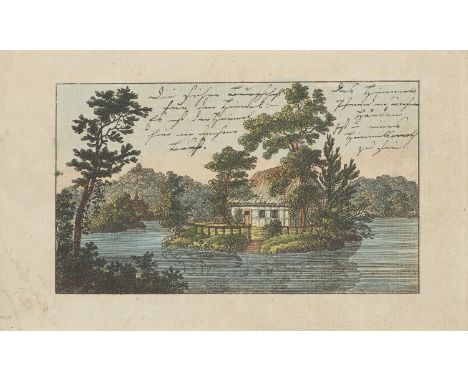 Liber amicorum - Niedersachsen - - Sammlung von 65 Stammbuchblättern mit ca. 51 Einträgen, 1 Aquarell u. 44 Stammbuchkupfern 