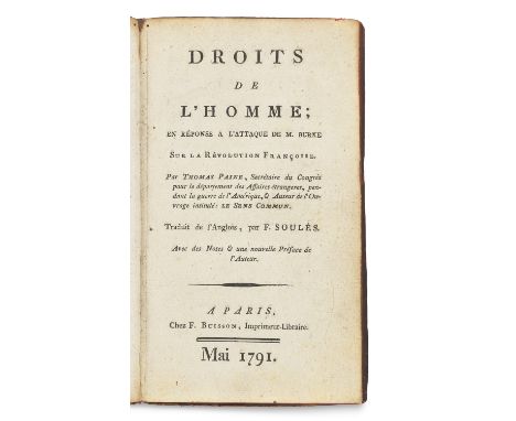 Philosophie - - Thomas Paine. Droits de l'homme, en réponse a l'attaque de m. Burke sur la Révolution Françoise par Thomas Pa