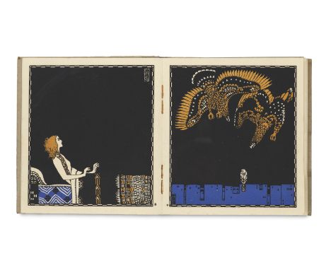 Jugendstil - - Die Nibelungen. Dem deutschen Volke wiedererzählt von Franz Keim. Mit 16 farbigen Illustrationen mit bronziert