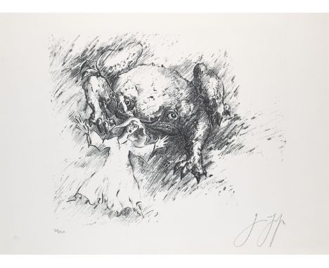 Grass, Günter - - Hans Christian Andersen. Der Schatten. Skyggen. 10 Lithografien zu Märchen von Hans Christian Andersen. Mit