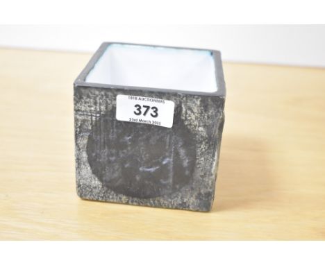 A Troika pottery square vase decorated with circular textured patterns, w9cm  Condition report: Hairline crack to the interio
