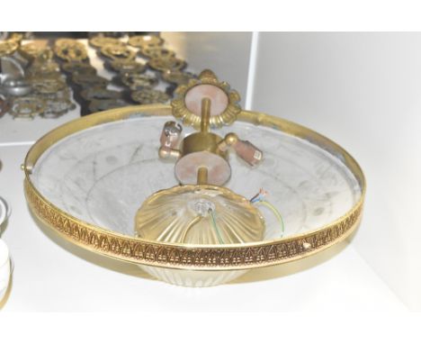 A large vintage platonnier ceiling light fitting.