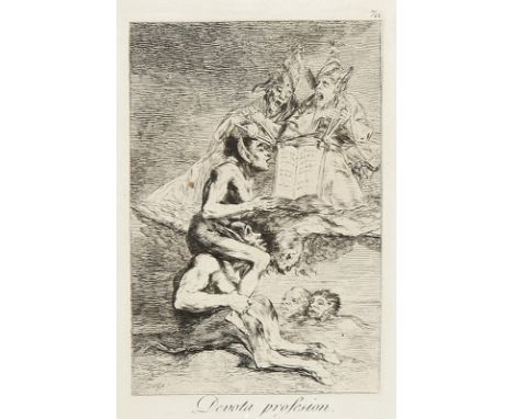 FRANCISCO DE GOYA Y LUCIENTES  Fuentetados 1747 - 1828 Bordeaux: Devota profesion. Andächtiges Glaubensbekenntnis. Planche 70