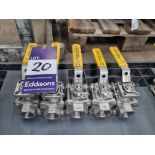 5x stainless steel 3/4 hinge ball valves