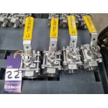 4x 1 1/2 inch stainless steel ball valves