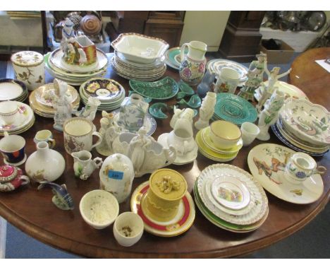 A mixed lot of 20th century ceramics A/F to include Rosenthal, Poole and Sylvac (damage to various items) 