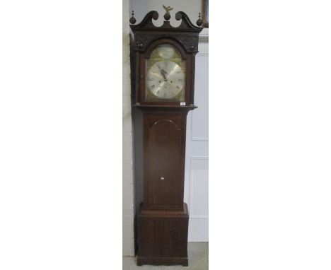 A George III oak longcase clock, the arched top dial signed Alex Ferguson, Cupar, and having gilt metal spandrels surrounding